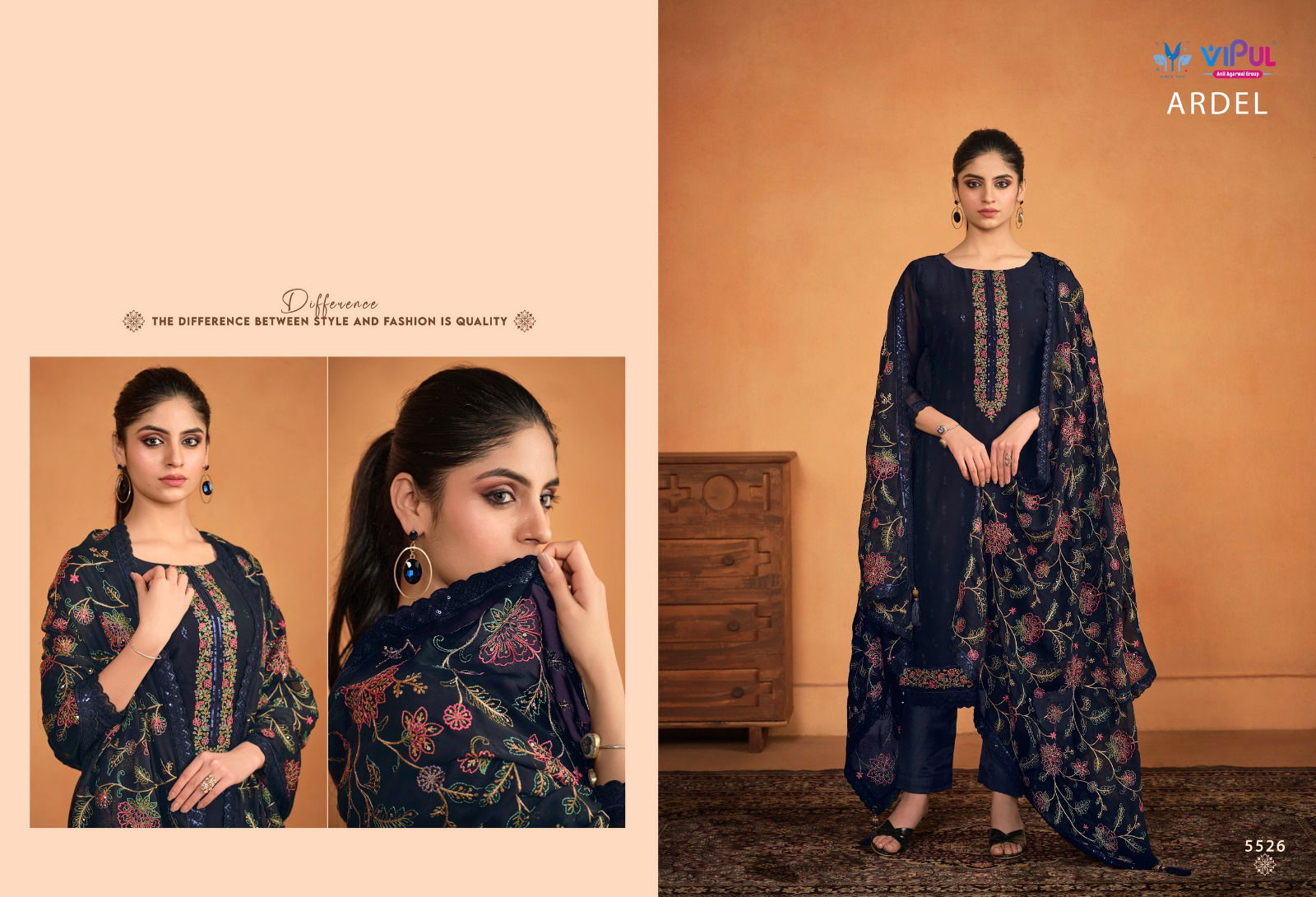 Ardel By Vipul Embroidery Work Designer Salwar Kameez Wholesale Shop In Surat